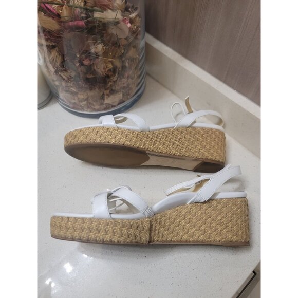Sarah Flint Mirjana Wedge 50. White Calf Leather Raffia SF570WR Size 41/ US 10 - Picture 6 of 9
